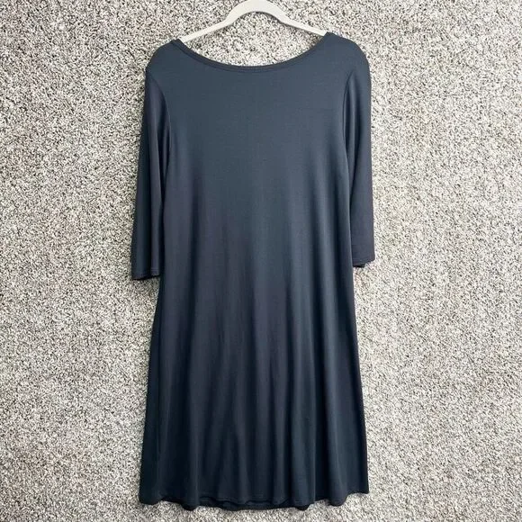 Eileen Fisher Dress Women’s Medium Black 3/4 Sleeve - Picture 3 of 5